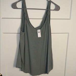 New Women’s Knot-Strap V-Neck Tank Top - Green